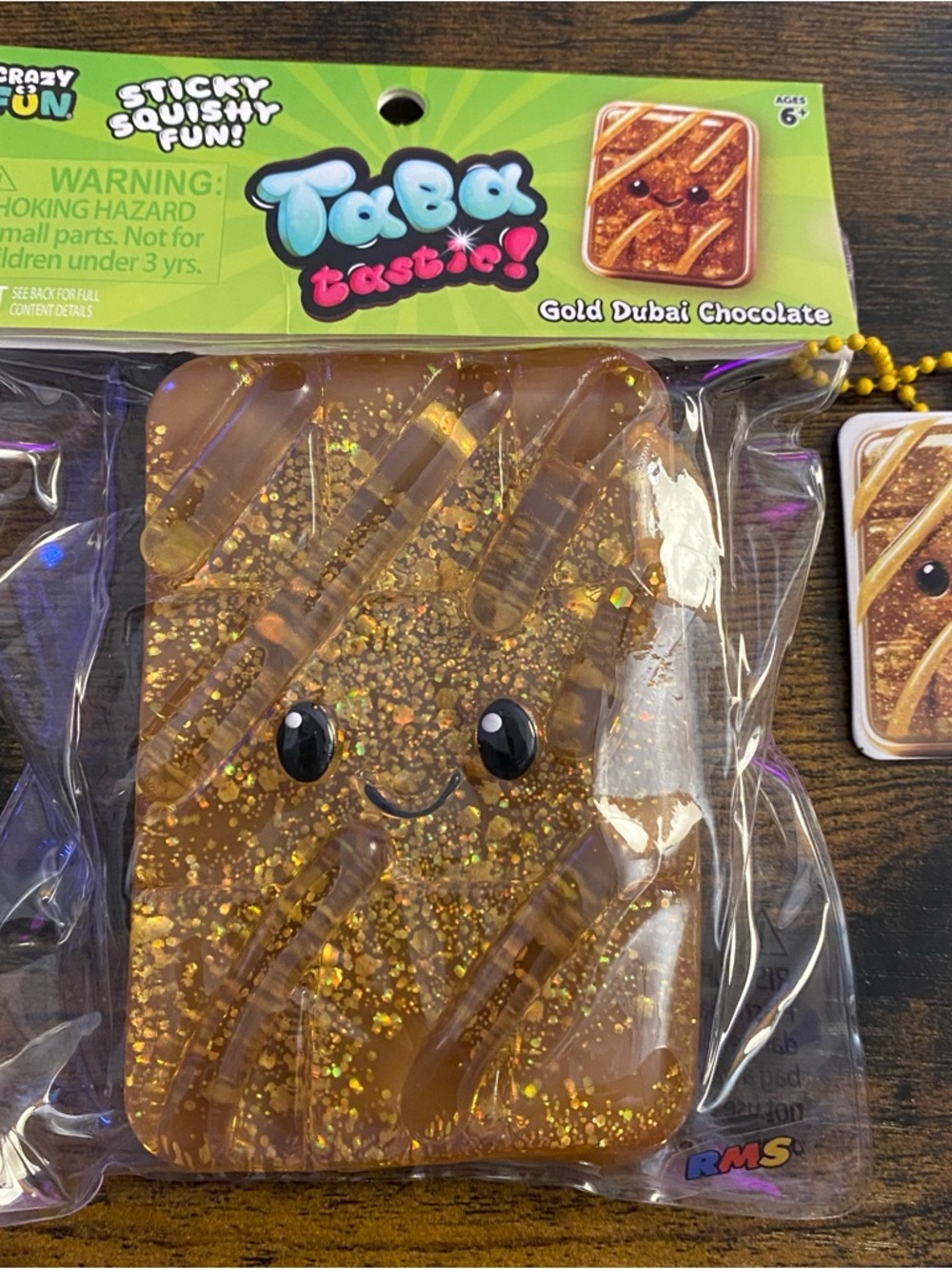 NWT! Viral Gold Dubai Chocolate Glitter Taba Squishy